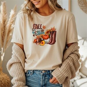 NEW!  Fall For Jesus Natural T Shirt